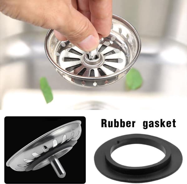 5-pack sink drain gaskets, rubber O-ring seals with lip for strainer inserts, kitchen and bathroom sinks, 32mm ID/54mm OD