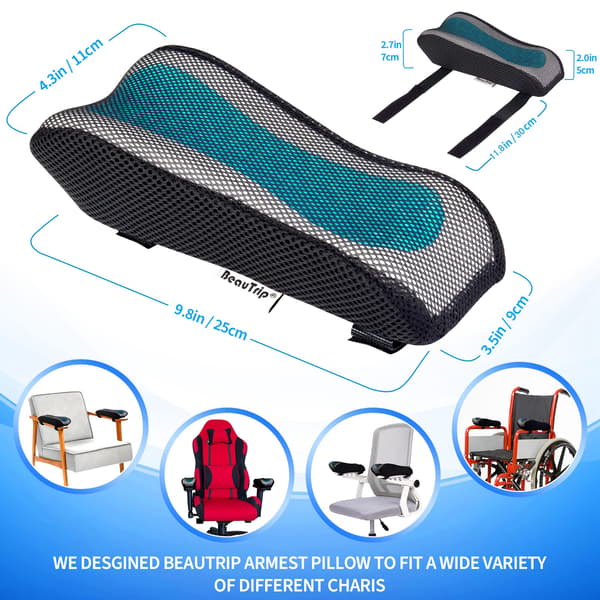Ergonomiske armlænspuder, kontorstolsarmlæn (2-pak)
