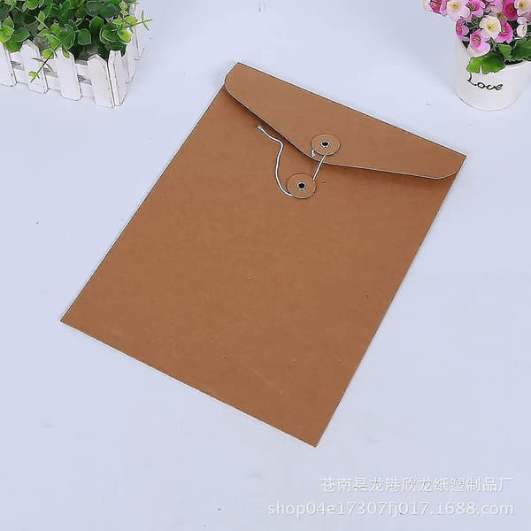 Kraft String File Folder Filing Envelope Project File Jacket Document Letter Organizer Flat-no Expan (FMY)