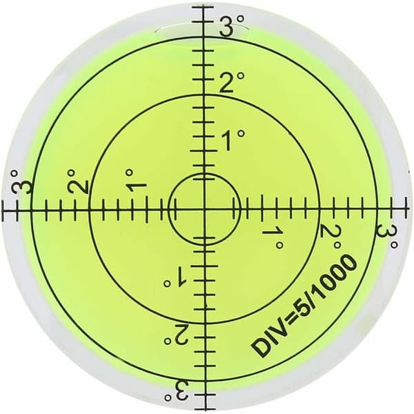 Round Bubble Level, 60mm Diameter Measuring Tool, Round Spirit Level with Scale for Balancing Camera Equipment