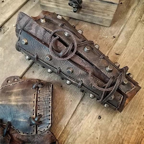 Armbånd Middelalderlig Vambrace Armmanchet med Kunstlæder til Rollespil
