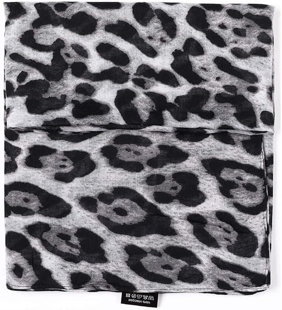Large Leopard Print Women's Scarf in Soft Fabric, Rectangular, Casual, 90x180cm