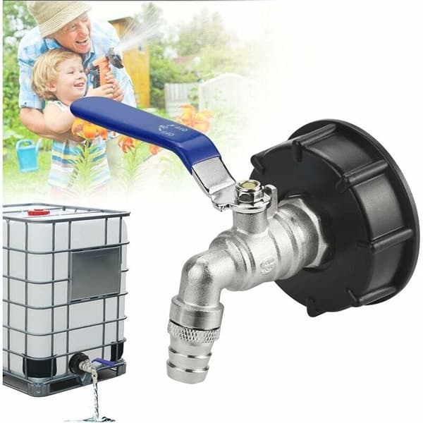 IBC Tank Dræningsadapter S60x6 Ventilhane 3/4'' IBC Tank Hane Adapter Tank Adapter Vandtank Adapter Kugleventil