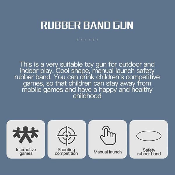 #Mini Metallic Burst Foldable Rubber Band Gun Toy With 60 Rubber Bands#