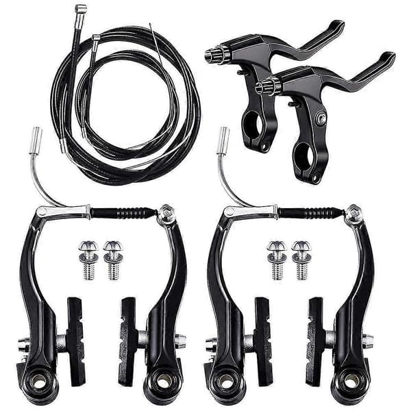 Complete Bicycle Mountain Bike Set, V-brake + Outer Cables + Handle + Front/Rear Bicycle Brake Accessories