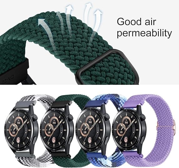 0,78 tommer flettede elastiske nylonremme til Samsung Galaxy Watch 4/5/6/Active2 40 tommer, 44 tommer - yux