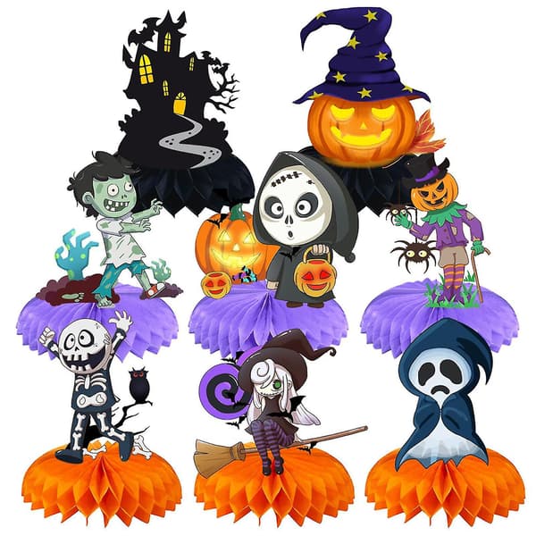 8 stk. Bordpynt Centerpieces Halloween Honningkage Toppere til Temafest