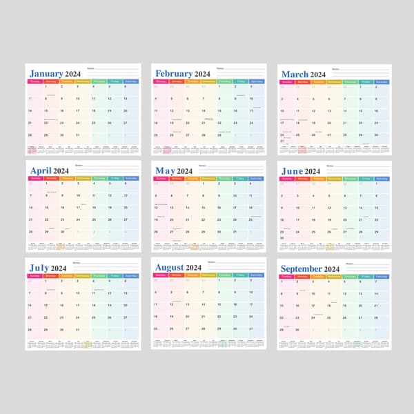 Vægkalender 2024 Magnetisk Absorption Køleskabsmærkat Kalender