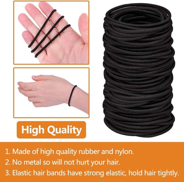 Hiuslenkit 100 kpl, 2 mm joustavat hiuslenkit, Mini Scrunchies Hius