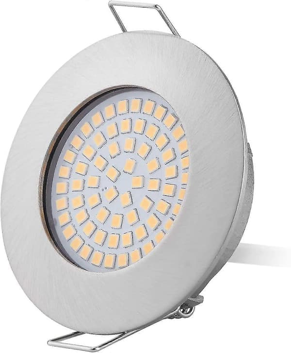 6x 5W LED Infälld Spotlight Komplett 3000K Varmvit Motsvarande 45W Halogenlampa 230V Fast Takspotlight Borrning 55mm [Energiklass E]