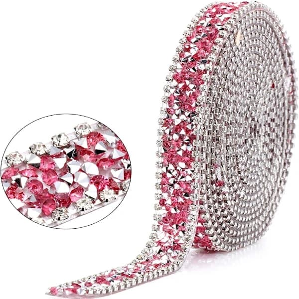 Strassbånd Hot Pink Strass Krystal Strass [XJ]