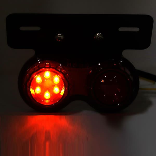 12V rund motorsykkel LED brems baklys baklys, universelle modifiserte tilbehør, røkfarget linse