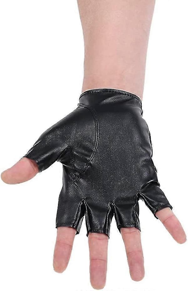Hannar PU-nahkahanskat Steampunk Gothic Puolisormi Tarrakiinnitys Käsineet