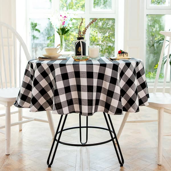 Round Tablecloth Party Wedding Tablecloth for Dining Room Kitchen 2024 New Black 100cm Black 100cm