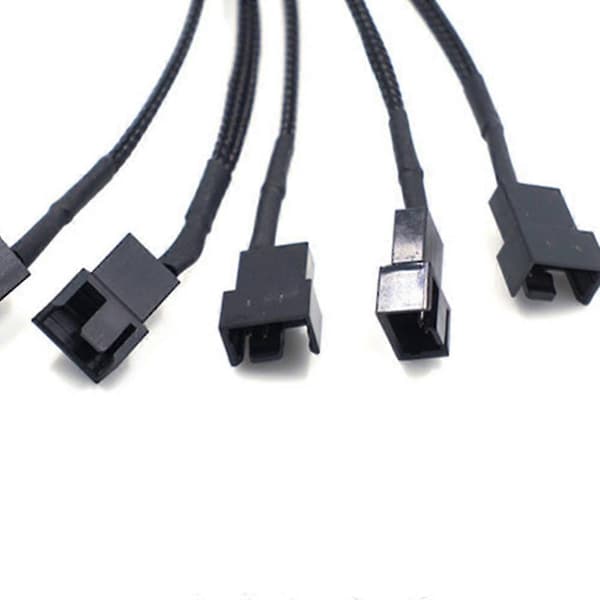 15-pin Sata til 5 vifteadapterkabel Sata til 3-pin/4-pin Pmw PC-kabinettvifte Strømadapterkabel, kjøling
