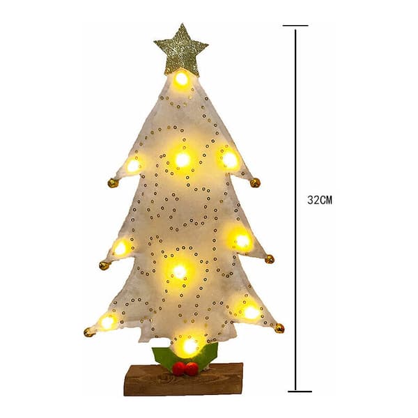 Christmas tree with string lights Christmas decorations, mini Christmas tree table with Christmas gifts, green Christmas decorations