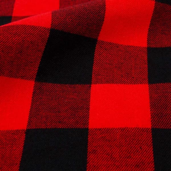 2 Pieces Christmas Red Gingham Fabric Table Runner Christmas Home Decor Red and Black Tablecloth Mat