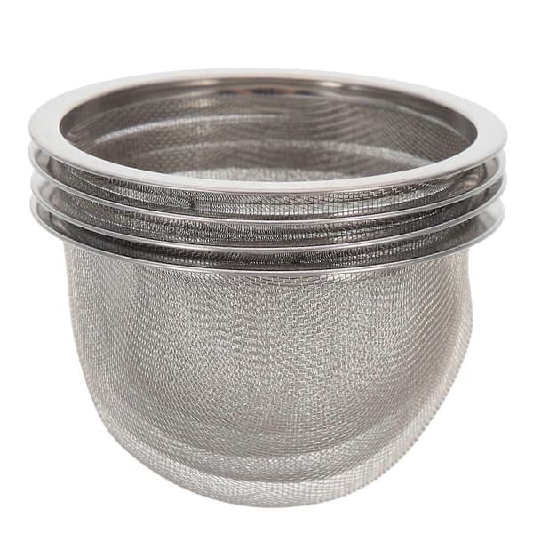 4 stk. tefiltre i rustfritt stål, holdbar tesil, hjemmetesil, teinfuser