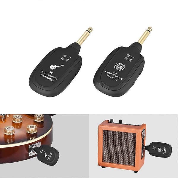 Trådløst gitarsystem 20Hz-20KHz Akustisk overføring Oppladbar sender mottaker for El