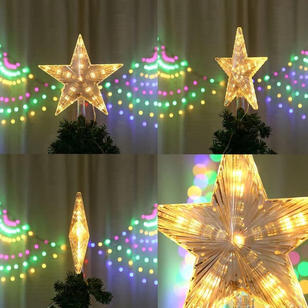 #Lysende julestjerne, topp til juletre med LED, jul#