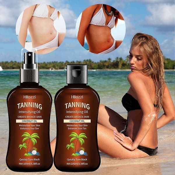 100 ml Tropical Coconut Oil, Medium Deep Tanning Oil for Beach Holiday B B