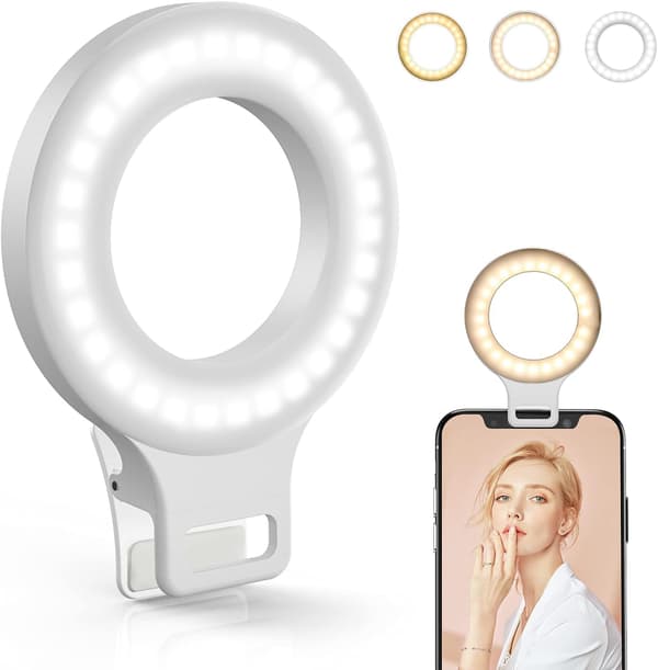 1 stk. genopladelig 60 LED Selfie Ringlampe til telefon, bærbar computer,