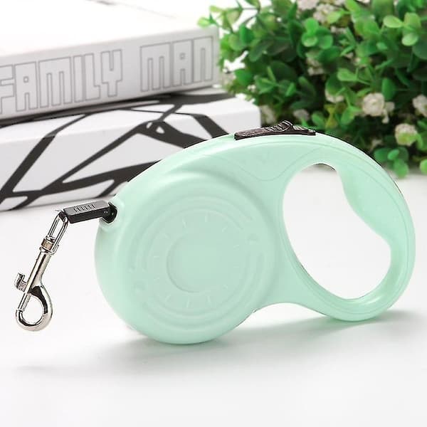 Automatic telescopic dog leash, telescopic pet leash, ergonomic handle, anti-chew nylon rope (green)