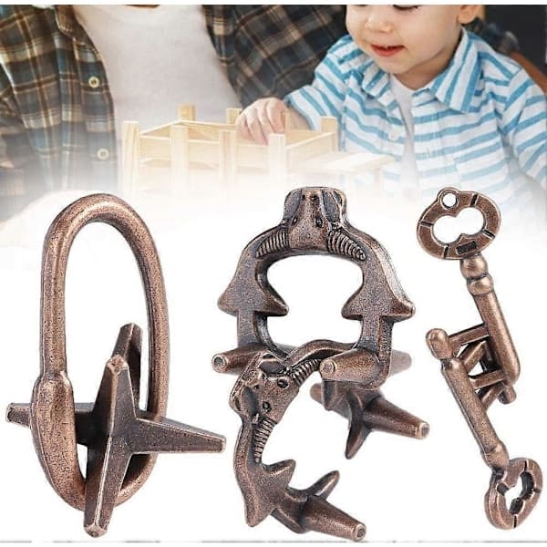 2025 Suitable Zinc Alloy Magic Lock Puzzle Unlock Zipper Durable Educational Puzzle Lock Toy Set