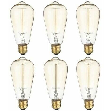 6x E27 4W Edison Pære 220V ST64 Retro