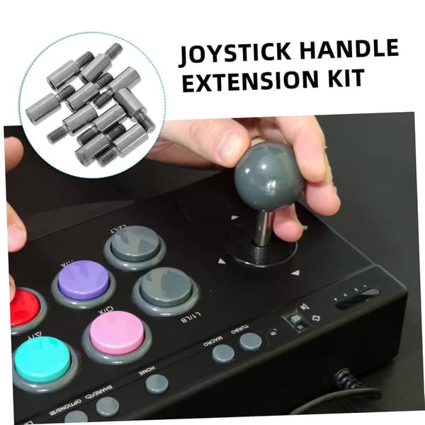 10 st joystick Schaftverlängerungsset 1,5 cm järn silver -