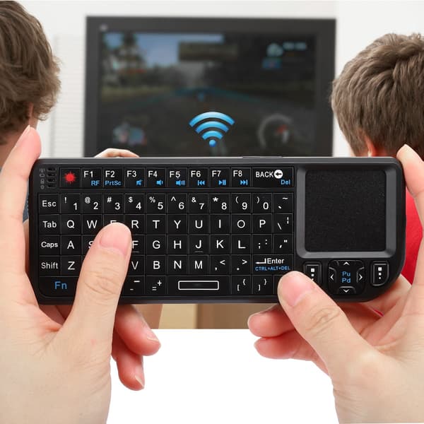 Mini trådløst tastatur USB bærbart sort multifunktionelt ultratyndt baggrundsbelyst 100RF 2.4G (sort)