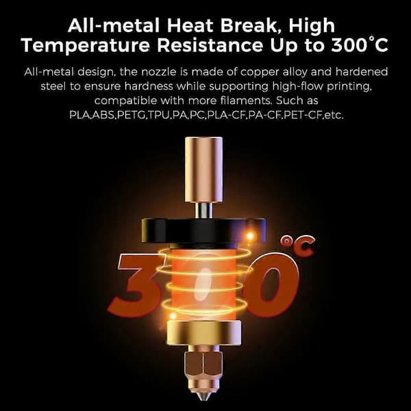 For Creality K1/K1 Max Ceramic Heating Block Hotend Kit 300C High Temperature High Flow with Titanium Throat 3D Printer Parts