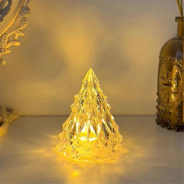 LED Stemningslys Flammeløs Krystal Mini Lampe til Stue Hjemmekontor Gaver D