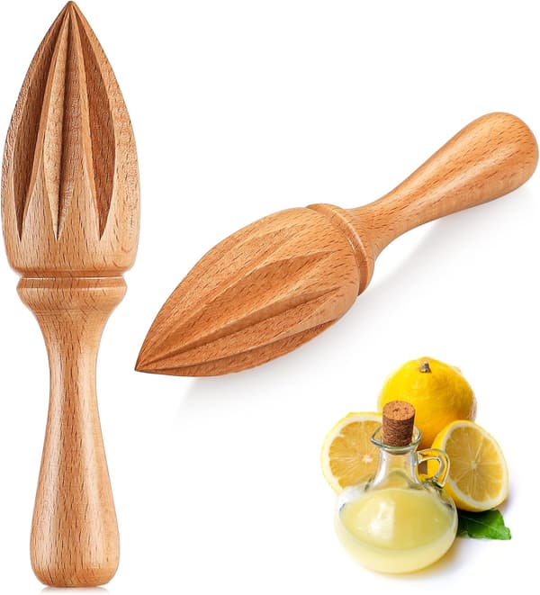 2 stk. Citruspresser i træ Citron Håndpresser Bøgetræ Håndholdt
