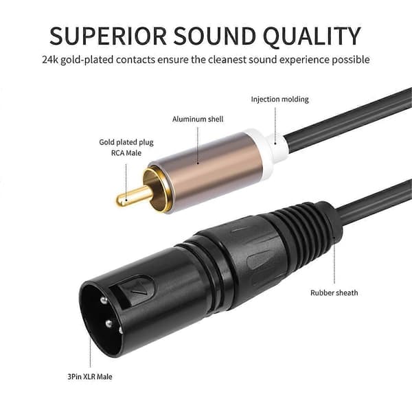 Aktiv høyttaler mikrofon lydkabel 1,5 meter