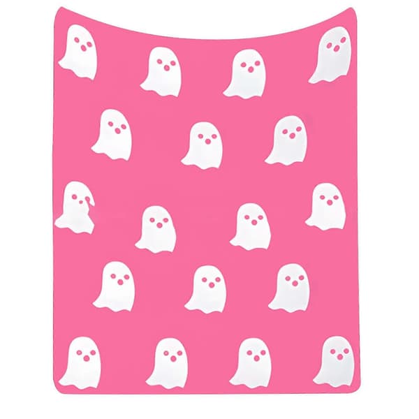 2025 Halloween Ghost Blanket Flannel Double-Sided Blanket Kawaii Plush Throw