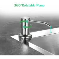 Bærbar flydende sæbedispenser med pumpe, sølv, til installation under vask, 300 ml