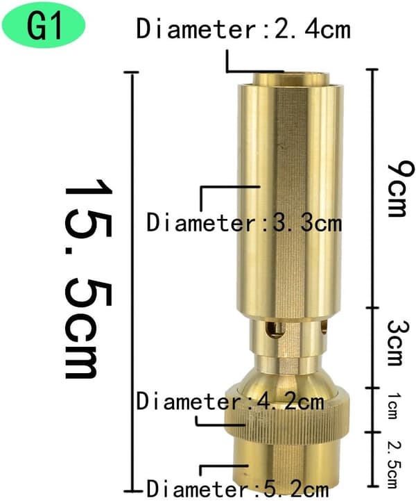 Messing Säule fyrverkeri vannfontene dyse sprinklerhode (G1)