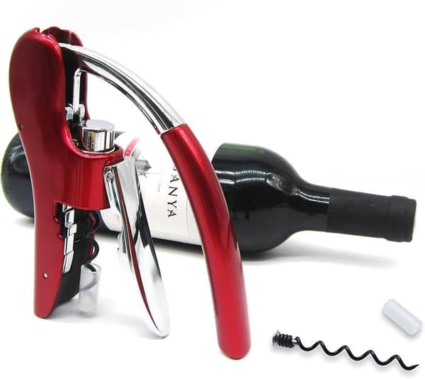 Korketrekker - Profesjonell - Sinklegering - Metallisk rød - Samtidsdesign - Ergonomisk