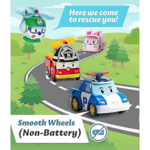 Robocar Poli Transformerande Robot, 4 \" Transformerbar Actionfigurfordon Semesterbil Leksaker Present grön green