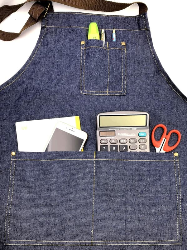 2 x Adjustable Kitchen Aprons with Large Pockets for Women Men DXGHC