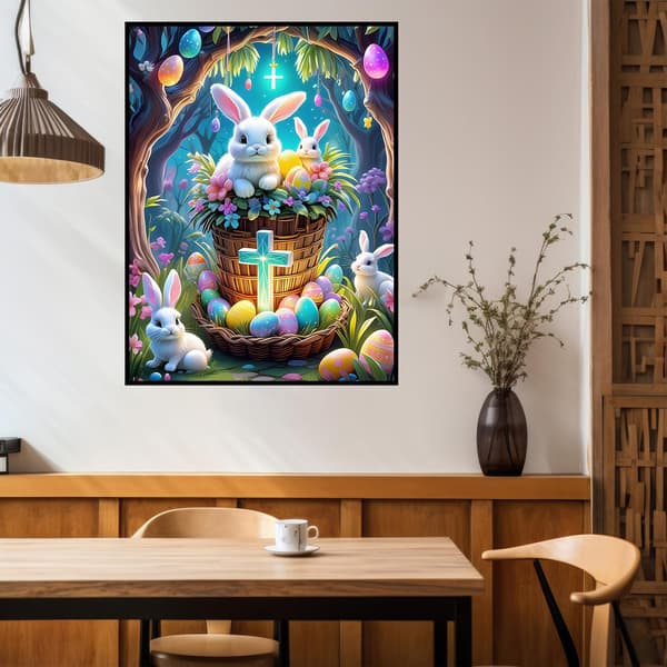 Påske Diamantkunst Sæt til voksne, Diamantmaleri Sæt til voksne, 5D DIY 12x16tommer