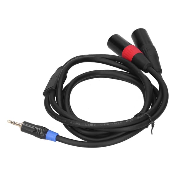 3,5 mm Stereo Han til Dobbelt 2 XLR Han Stik Lydkonverteringsadapter Kabel Ledning 1,8M
