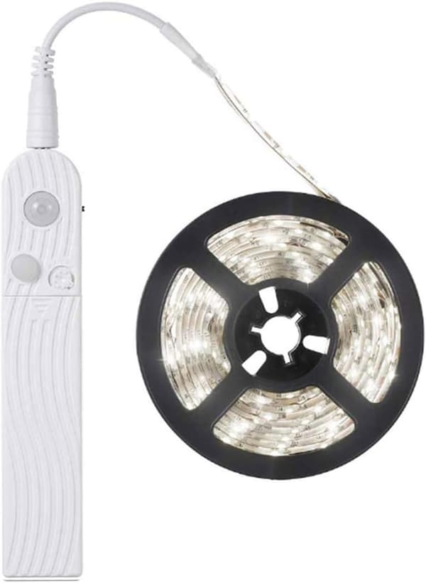 (Kallvitt 6000K, 3m) Rörelsedetektor LED-remsa, Batteridriven