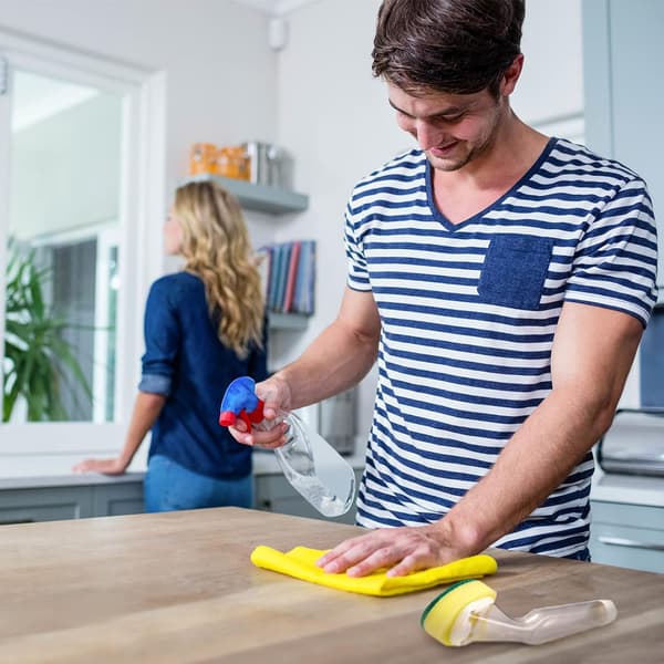 1 Sponge Mop Handle and 6 Replacement Sponge Mop Heads, Heavy Duty