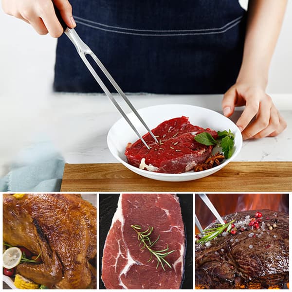 [COQQ] Udskæringsgaffel lavet af rustfrit stål, kødgaffel, serveringsgaffel 16 cm