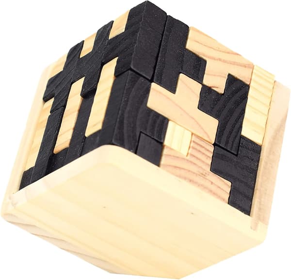 (Svart) 3D Trepuslespill Hjernetrim Kub Trepuslespill T-formet