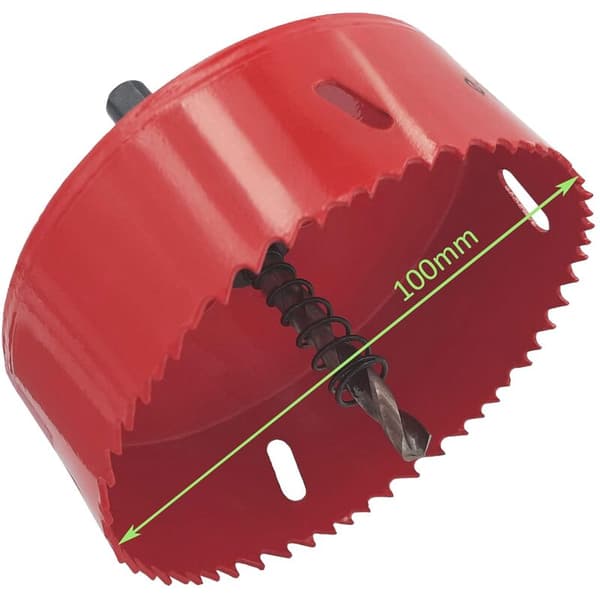 100 mm universell hullsag, bimetall HSS hullkutter, profesjonelt tilbehør for aluminium, tre, støpejern, messing, gips osv.