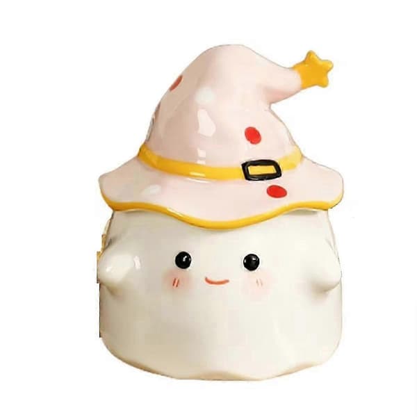 Halloween Ghost Pattern Ceramic Mug with Lid - 350ML, Perfect for Halloween Celebrations at Home
