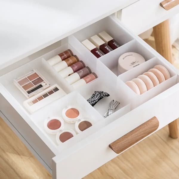 Desktop Cosmetics Organizer, Drawer Organizer, Storage Box without Lid, Refrigerator Storage Tray, 13.5x 5.6x 10.4cm